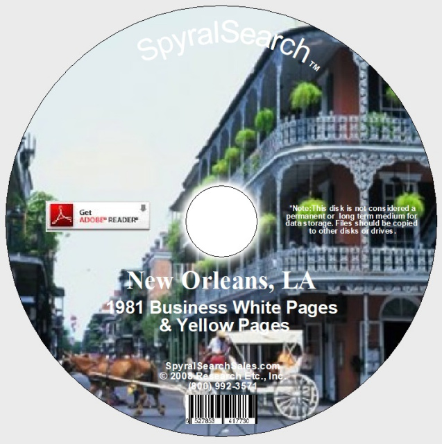 Louisiana Directories: Louisiana Phone Books, White Pages and City Directory on CD