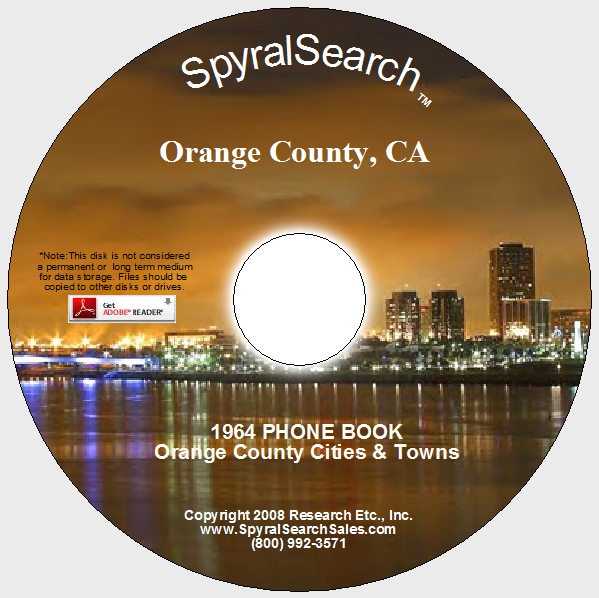 Ca Orange County 1964 Phone Book